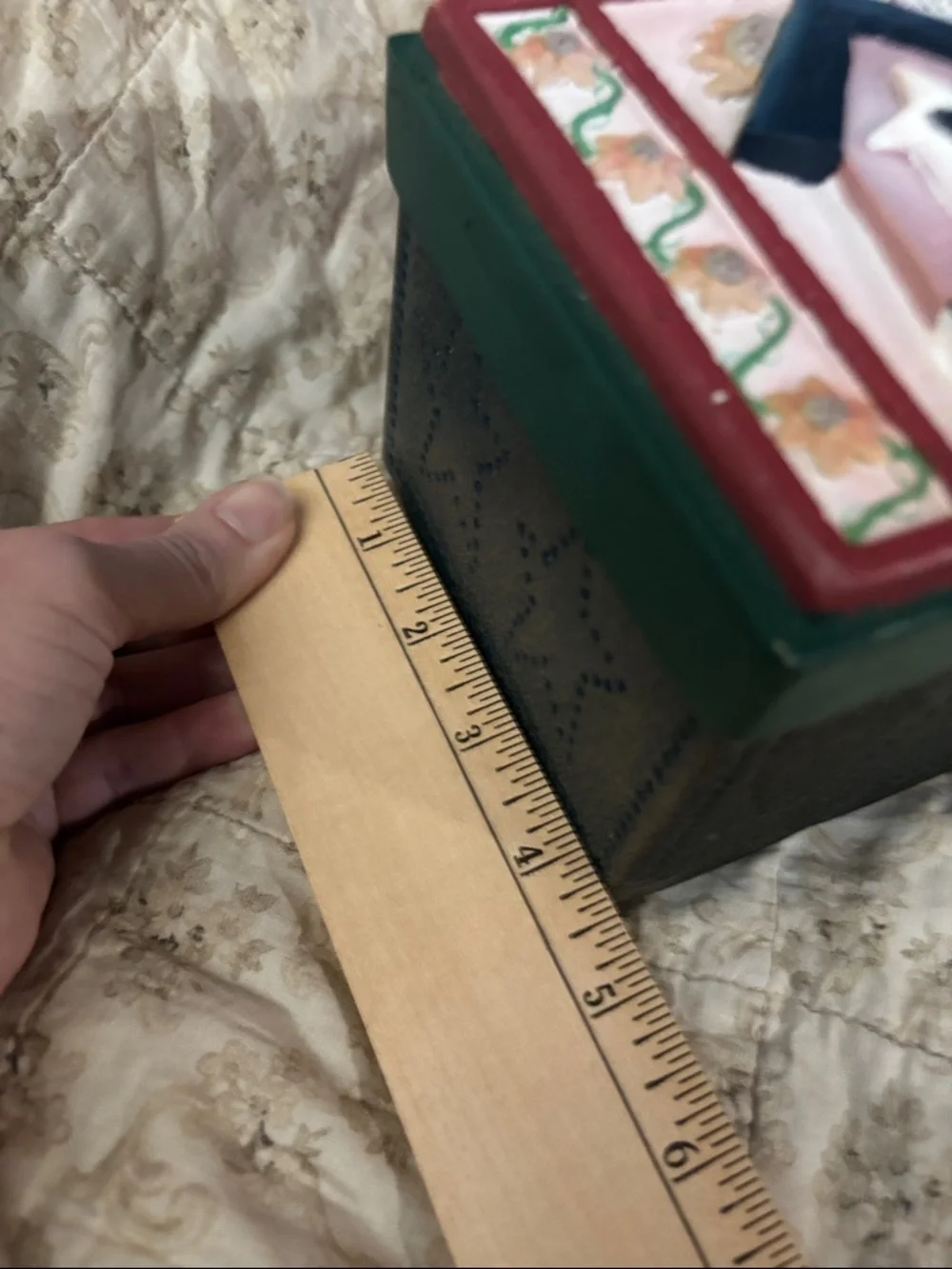 Decorative Metal Green and Red Home Sweet Home Kitchen Recipe Storage Box